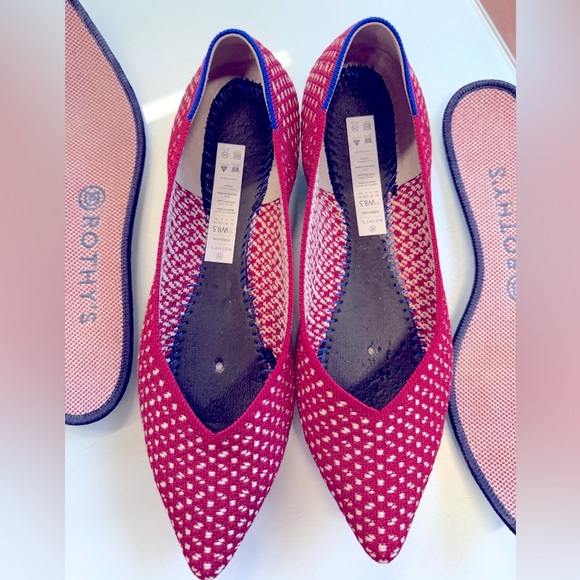 Rothy’s Red Apple Honeycomb Point RETIRED Size 8.5 EXC - Picture 5 of 9